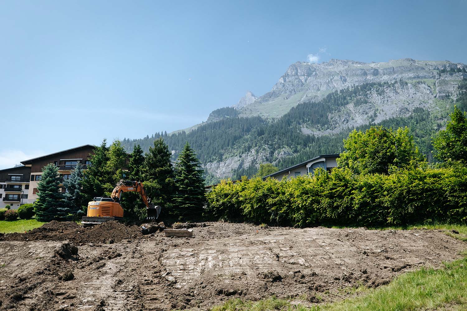 Photo d'un terrassement dans la vallée de l'Arve