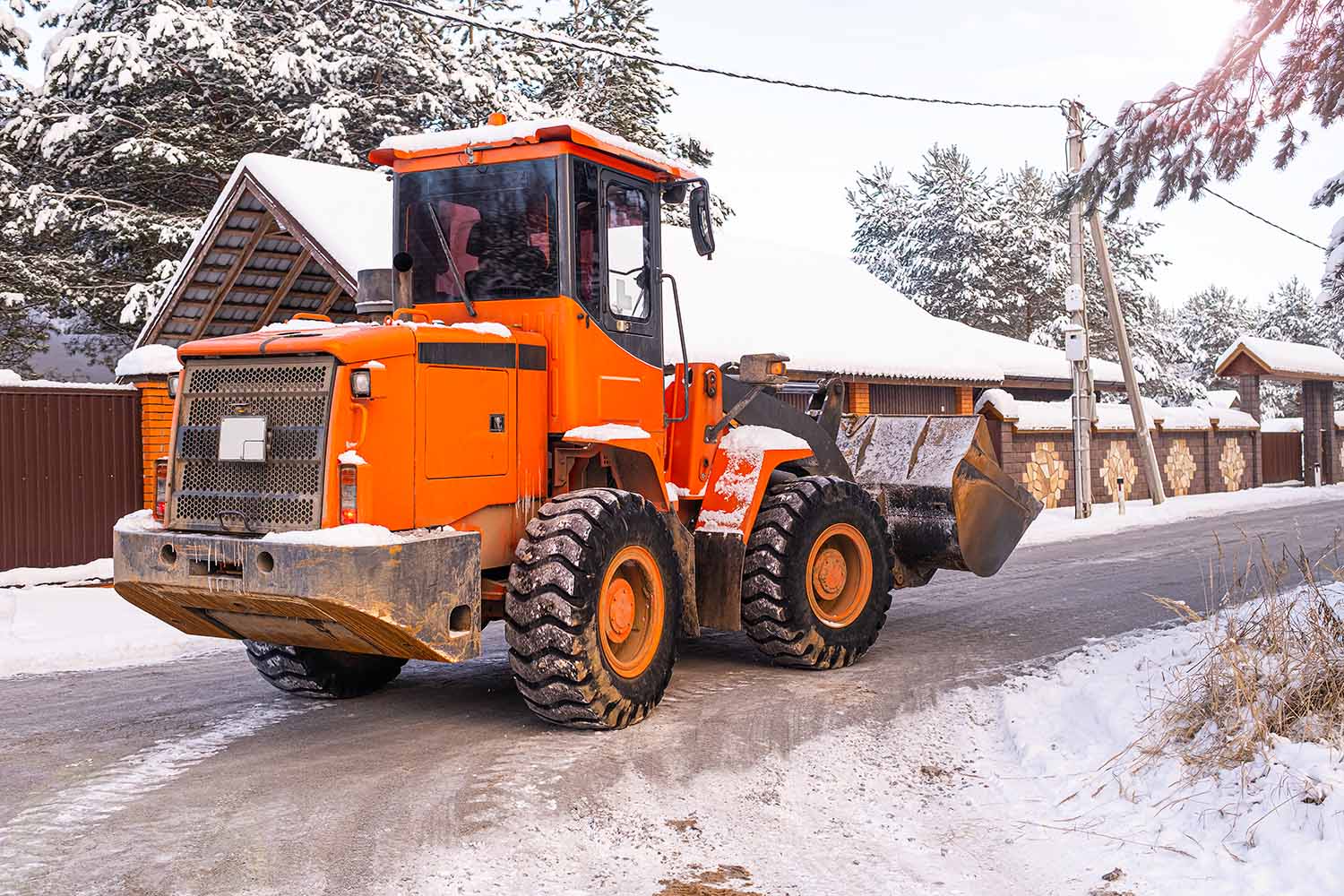 Photo libre de droit d'une chargeuse pour déneigement